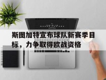 斯图加特宣布球队新赛季目标，力争取得欧战资格的简单介绍
